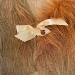 Kids Faux Fur Coat with Bow Accent